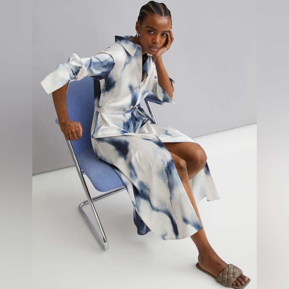 H&M Blue and White Maxi Dress